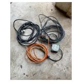 3 extension cords and one with 4 plug box