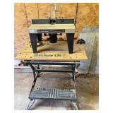 Black and Decker router, table and work mate table