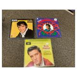 3- Elvis Presley records, 78s, vinyls, albums