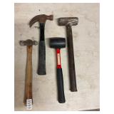 4 assorted hammers