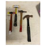 4 assorted hammers