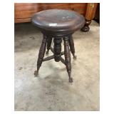 Antique glass ball and claw piano stool