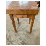 Butcher Block style table with drawer