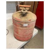 Vintage metal 5 gallon gas can