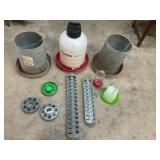 Chicken waters and feeders