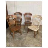 4- wooden matching chairs