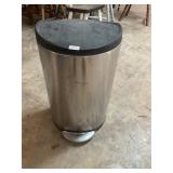 Stainless flip top trash can