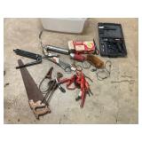 Tote- drill, saw, grease guns all
