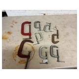 8- assorted C clamps