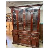 Lighted 2 piece hutch cabinet