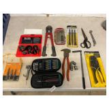 Hole saw, crimpers, cutters, scissors