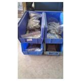 3 Stackable bins and contents