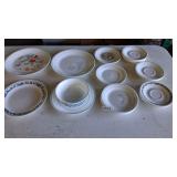 Random Corelle Plates and a bowl