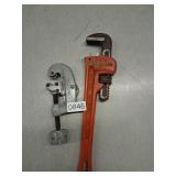 snap-on pipe wrench and rigid pipe cutter