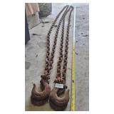 pair of 12 foot chains with hooks - repaired