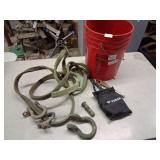 bucket with lift strap and shackles