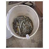 bucket of tire weights lead