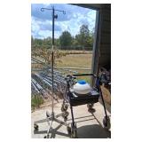 IV pole, walker wheel chair combo, humidifier