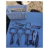 Vise Grip Lot with White Bin