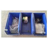 3 stackable bins and contents