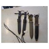 4 various mil surp bayonette scabbards