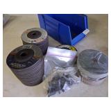 blue stackable tray with rotory abrasive disks