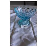Light Blue Glass Candy Dish