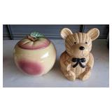 Apple and Teddy Bear Cookie Jar