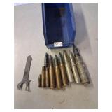 blue tray w/ various large cal cartrige dummies