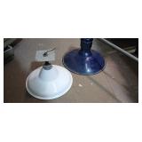 Lot of 2 Vintage Porcelain Coated outdoor Light