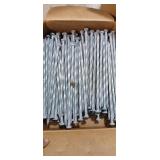 10" Galvanized Sprial Nails. Box Is Mostly Full.