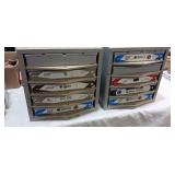 Lot of 2 Hardware 5 Tray Organizer Boxes. No