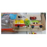 Vintage Fisher Price Play Family Car and Camper.