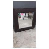27'x27' Leather Style Frame Wall Mirror.