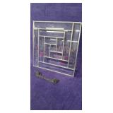 14.25' Square Decorative Glass Panel with Hook