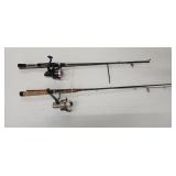 Lot of 2 Fishing Rods with Open Face Reels. One