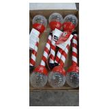 Lot of 6 Solar LED Crackle Ball Stake Walkway