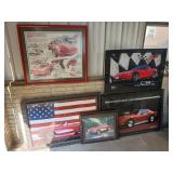 Lot of 5 Various Corvette Framed Posters See