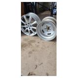 Lot of 2 Automotive Wheels. One Hoosier 10"w 17"
