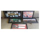 Lot of 5 Framed Various NASCAR Memorabilia.
