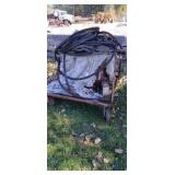 Steel Cart with Hydraulic Hose and Other Items.