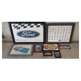 Lot of 8 Various Automotive Framed Wall Art. See