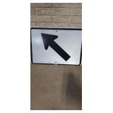 Reflective LEFT Arrow Metal Sign. 21x15.5"