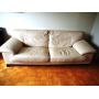 Roche Bobois Cream Leather Sofa
