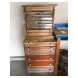 2 Piece Antique Wood Handmade Tool Chest