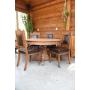 Oak Pedestal Dining Table & 4 Carved Chairs