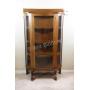 Antique Curved Tiger Oak with Key Display Cabinet
