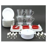 Glass Coffee Cups, Silver Plate Side Plates,