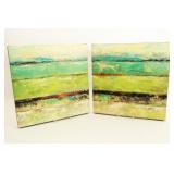 Abstract Stretch Canvas Pair of Artwork