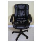 Leatherette Swivel Adjustable Black Office Chair